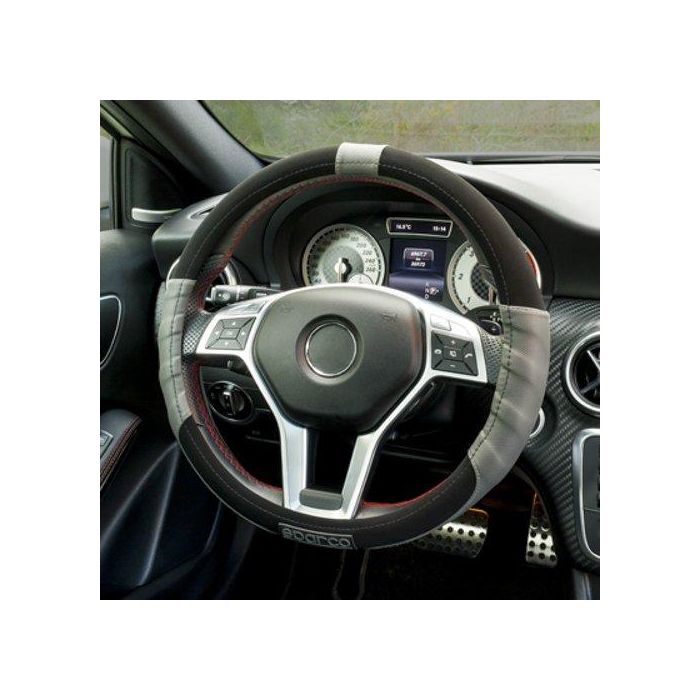 Spc SPC1108GR Funda Volante L-Sport Suede y PU Perforado Antideslizante, Máximo Agarre y Confort, 38 cm Universal Gris Spc SPC1108GR Funda Volante L-Sport Suede y PU Perforado Antideslizante, Máximo Agarre y Confort, 38 cm Universal Gris