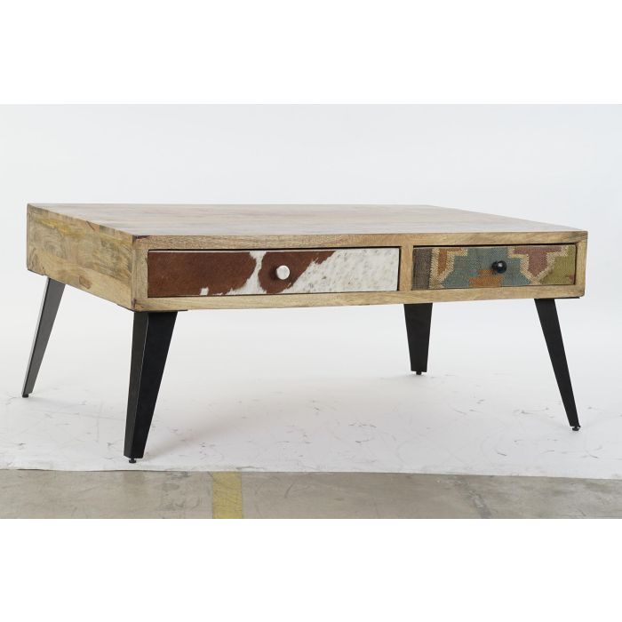 DKD Home Decor Mesa Centro Colonial 70x46x110 cm Mango Metal Marron Negro 5