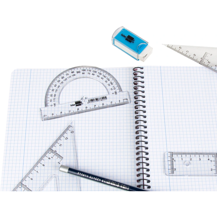 Liderpapel Semicirculo Transportador de Angulos 10 cm Plastico Transparente 3