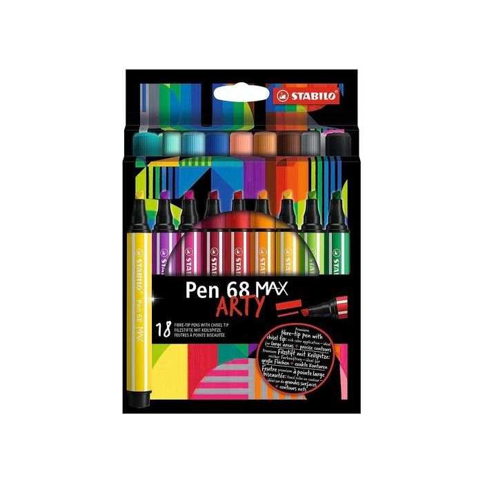 Rotulador Fibra Stabilo Pen 68 Max Arty Line Caja Carton De 18 (Set de 6)