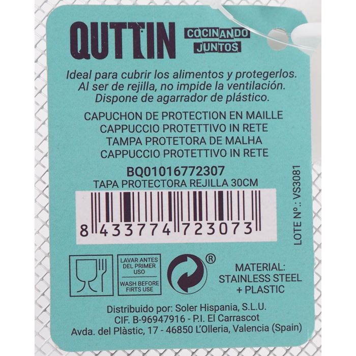 Tapa Protectora Rejilla 30 cm Quttin (24 Unidades) 4 Tapa Protectora Rejilla 30 cm Quttin (24 Unidades) 4
