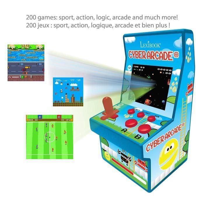 LEXIBOOK - Consola Cyber Arcade, 200 juegos, pantalla LCD a color 2.8 2