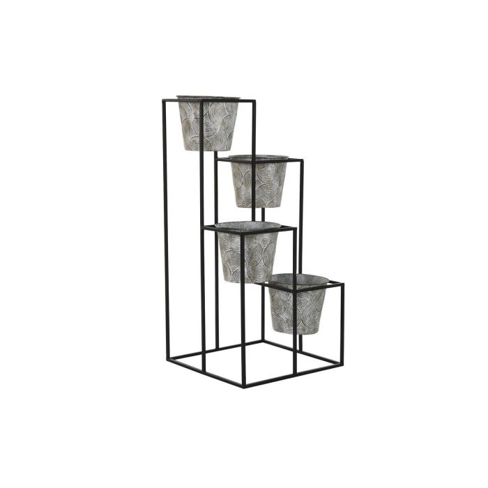 DKD Home Decor Macetero Urban de Metal Gris 34 x 71 x 34 cm DKD Home Decor Macetero Urban de Metal Gris 34 x 71 x 34 cm