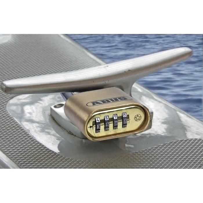 Candado combinado - ABUS - 180IB/50 B/DFNLI - Cuerpo de latón forjado - Arco de acero inoxidable - Código numérico de cuatro dígitos 4 Candado combinado - ABUS - 180IB/50 B/DFNLI - Cuerpo de latón forjado - Arco de acero inoxidable - Código numérico de cuatro dígitos 4