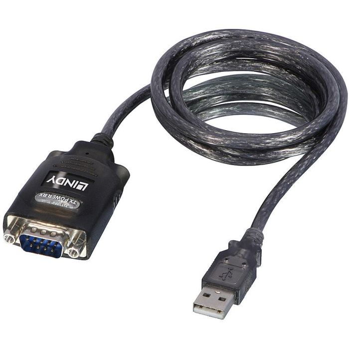 Lindy Convertidor USB Tipo A a Serie RS232 9 Vías con Retención de Puerto COM 1