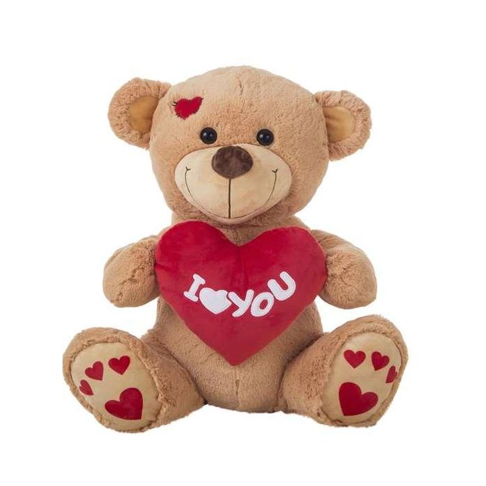 Peluche oso c/corazón love huellas 55cm.