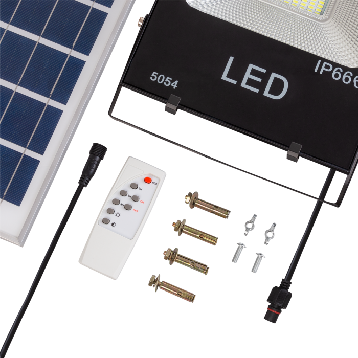 Foco Proyector LED 50W 5.000Lm 6000ºK Solar Sensor 50W + Control Remoto Panel 6V/15W 40.000H  [HO-626004-CW] 5