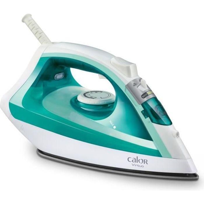 Calor FV1710C0 Vapor Iron, 1800 W, flujo de vapor de 24 g/min, presionando 80 g/min, desfiguración vertical, virtuo, azul/verde