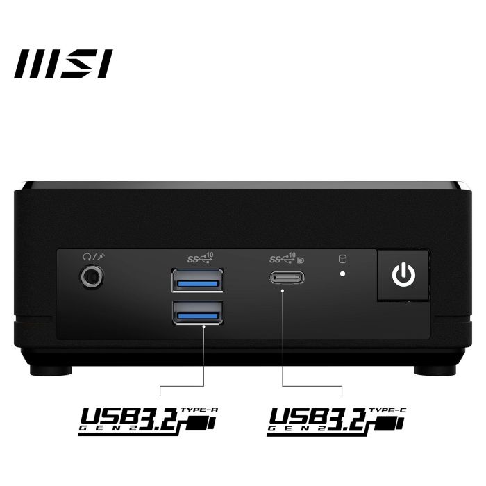 MSI Cubi N ADL-006DE Mini PC Intel N200/4GB RAM/128GB SSD Windows 11 Pro Negro 124mm x 124mm x 53.7mm 11