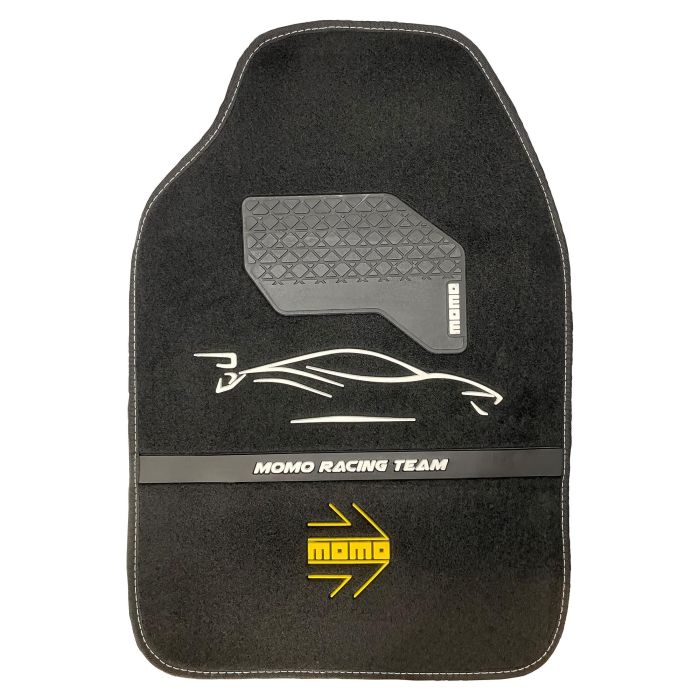 MOMO MOMLCM4A7BW Set 4 Alfombrillas Coche Universales Poliéster Negro Blanco Reforzadas Antideslizantes para Todas Condiciones 4 MOMO MOMLCM4A7BW Set 4 Alfombrillas Coche Universales Poliéster Negro Blanco Reforzadas Antideslizantes para Todas Condiciones 4