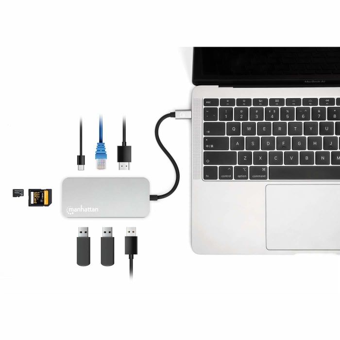 MANHATTAN USB-C 8-in-1 Dockingstation HDMI RJ45 3xUSB-A 8