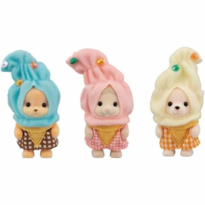 Sylvanian Families Trío de Bebés con Trajes de Crema Esmaltada (Ref. 5593) - Familias Muñecas Sylvanian, para Niños y Niñas a Partir de 3 Años 1