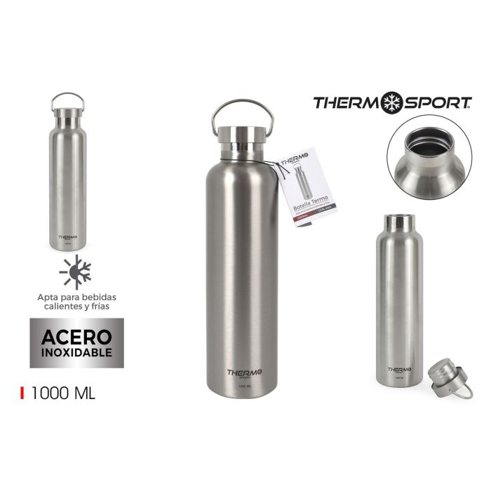 Thermosport Botella Termo de Acero Inoxidable con Asa, 1000 ml (1 L), 30,5 cm Alto x 8 cm Diámetro (6 Unidades) Thermosport Botella Termo de Acero Inoxidable con Asa, 1000 ml (1 L), 30,5 cm Alto x 8 cm Diámetro (6 Unidades)