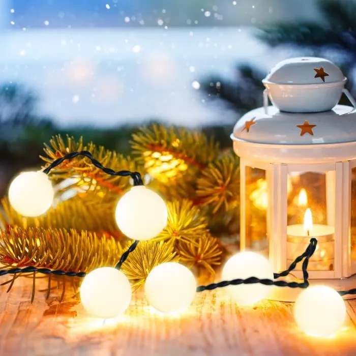 LUMI GARDEN Guirnalda luminosa de bola Billy Solar - Luz blanca cálida - 60 bolas - 700 cm - Interior/Exterior 1 LUMI GARDEN Guirnalda luminosa de bola Billy Solar - Luz blanca cálida - 60 bolas - 700 cm - Interior/Exterior 1
