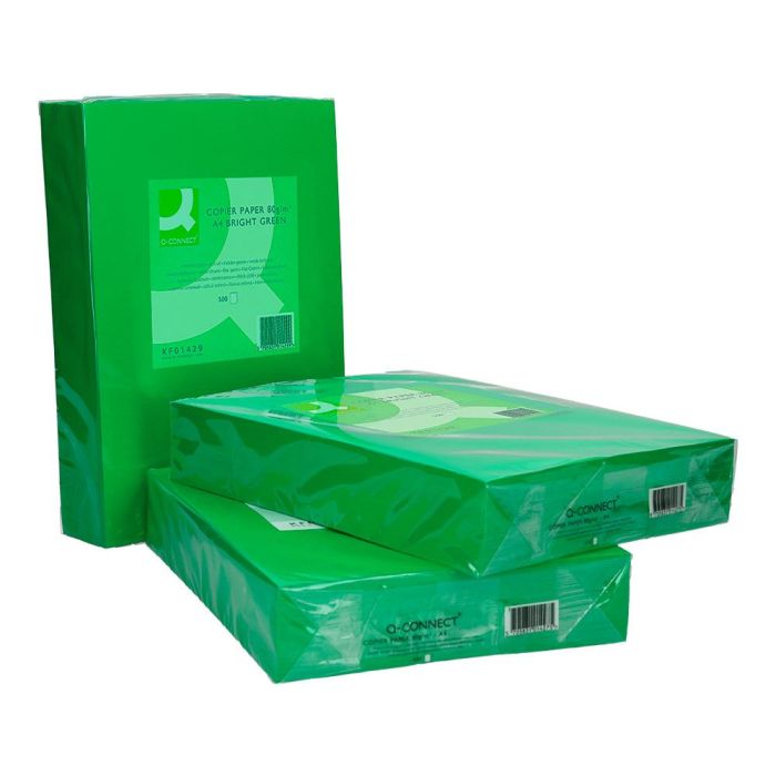 Papel Color Q-Connect Din A4 80 gr Verde Intenso Paquete De 500 Hojas 4