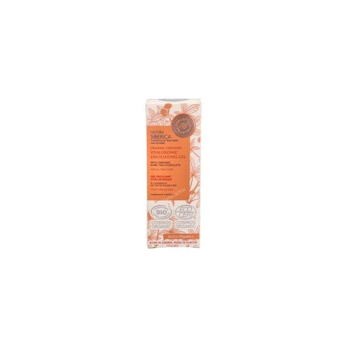 NATURA SIBERICA Gel Exfoliante Facial con Ácido Hialurónico y Láctico Todo Tipo Piel 75ml – Vegano y Ecocert