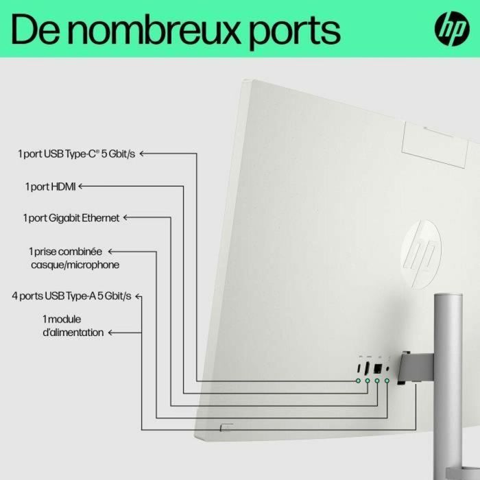 HP AAAVQ97933 PC Todo en Uno 24-cr0081nf - Windows 11 - Pantalla FHD IPS 23,8" - Ryzen 7 7730U - 16 GB RAM - 512 GB Almacenamiento + Teclado y Ratón Inalámbricos 1