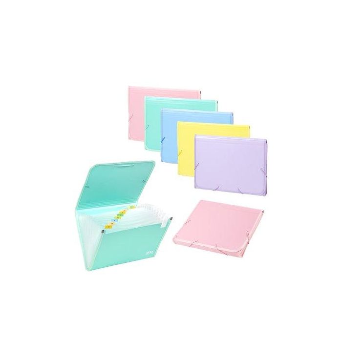 Carchivo 19260017 Acordeón Polipropileno Folio 13 Departamentos Cierre Goma Color Menta