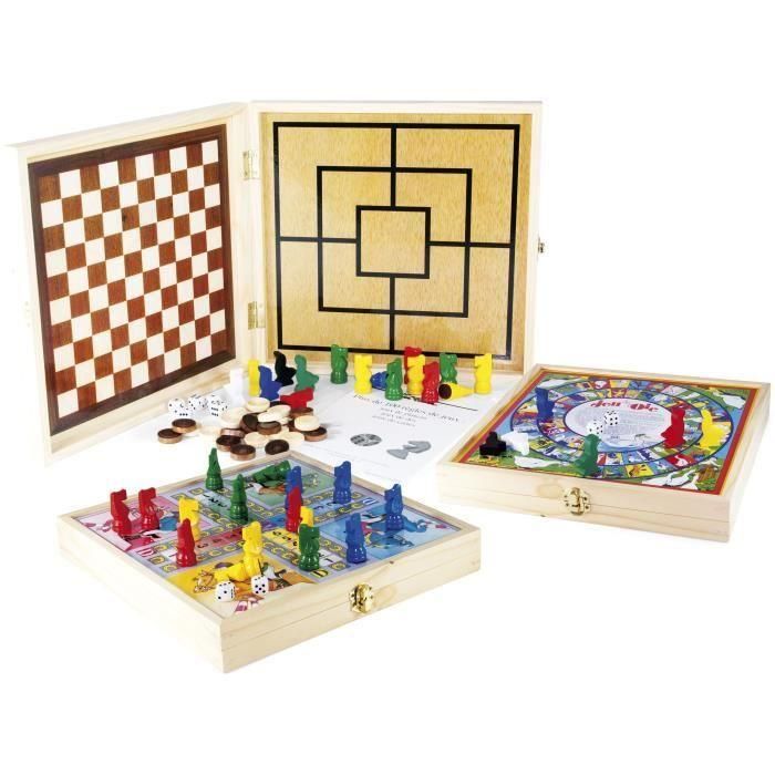 JEUJURA Wooden Box 100 Juegos de mesa tradicionales JEUJURA Wooden Box 100 Juegos de mesa tradicionales