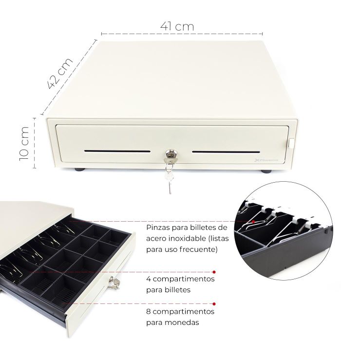 Cajón Portamonedas Manual Blanco 41 X 6 Cajón Portamonedas Manual Blanco 41 X 6