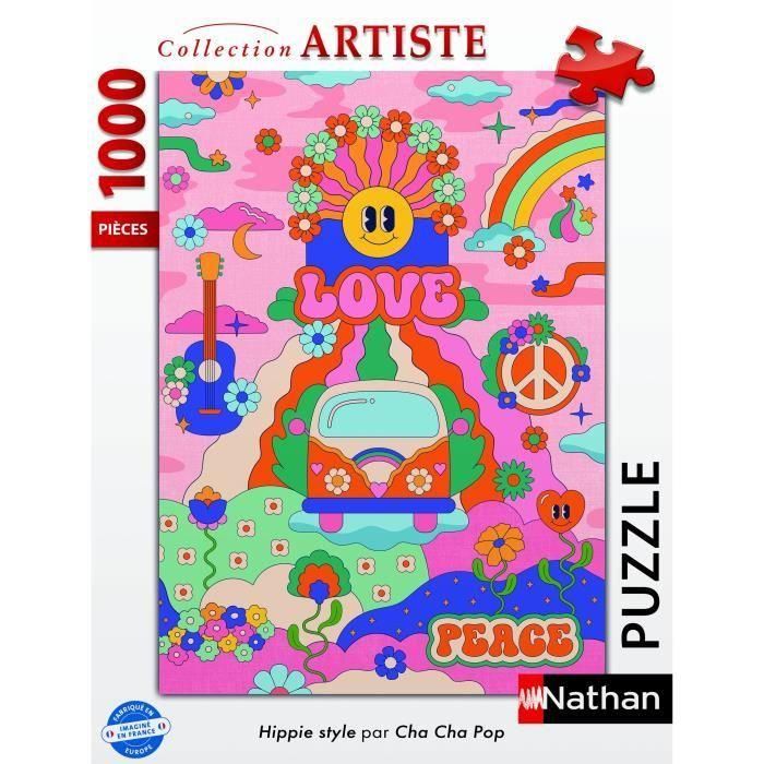 Ravensburger 12001443 Rompecabezas 1000 Piezas Estilo Hippie Cha Cha Pop, Calidad Premium, Colección Nathan, Adultos 14+ 1