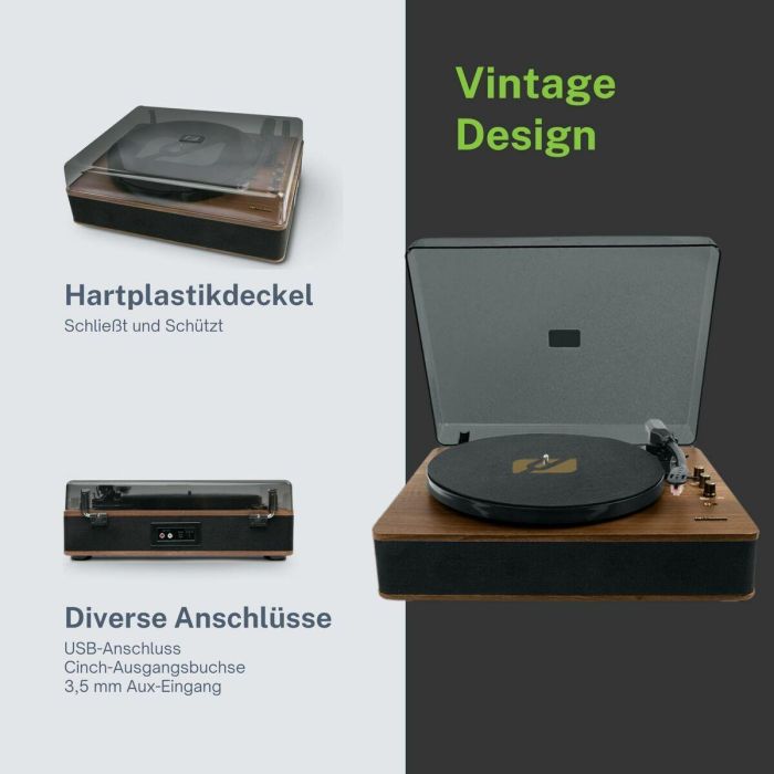 Tocadiscos Muse MT106BT Madera 3