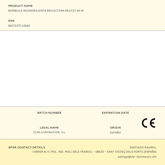 Bombilla incandescente reflectora r63 e27 60 W 1 Bombilla incandescente reflectora r63 e27 60 W 1