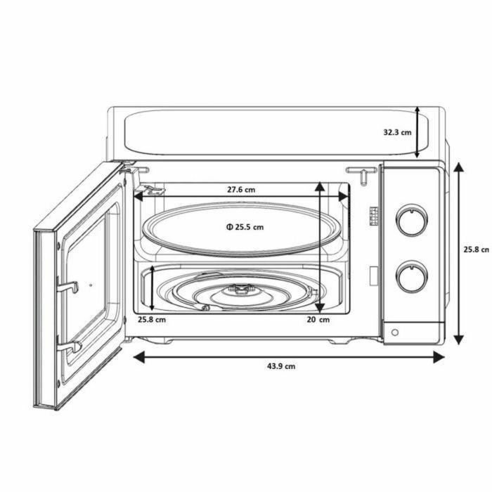 Oceanic OCEAMO20W12 Microondas 20L Blanco Función Única 1