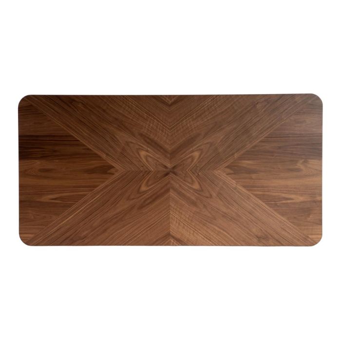 Mesa Comedor Marrón-Negro Dm-Metal 180 X 90 X 76 cm