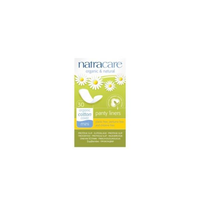 NATRACARE Salvaslip Normal Mini 30 Uds. Algodón Orgánico para Piel Sensible, Ecológicos y Biodegradables