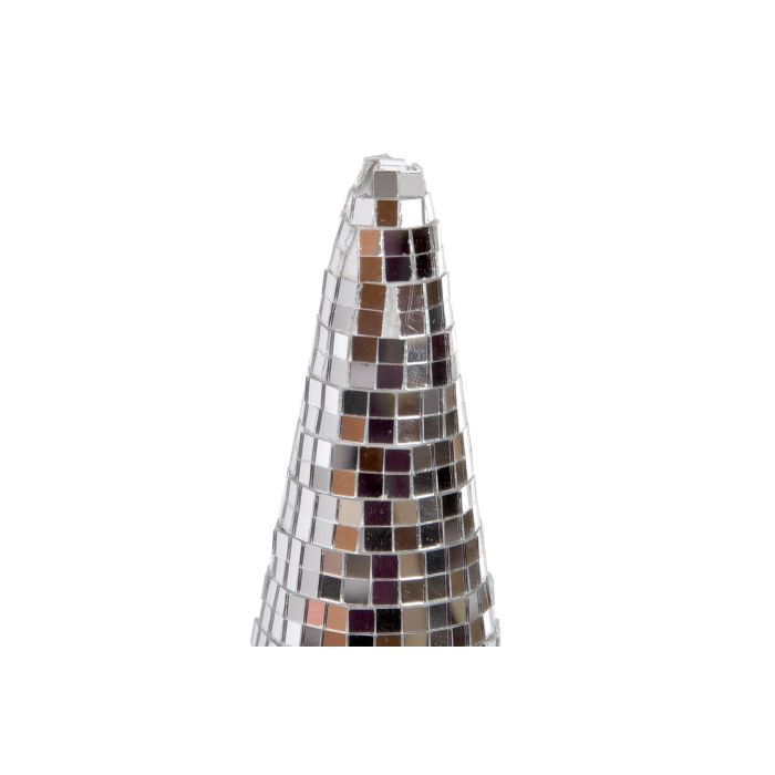 DKD Home Decor Cono de Navidad moderno plateado de acrílico hecho a mano 30x10 cm 2
