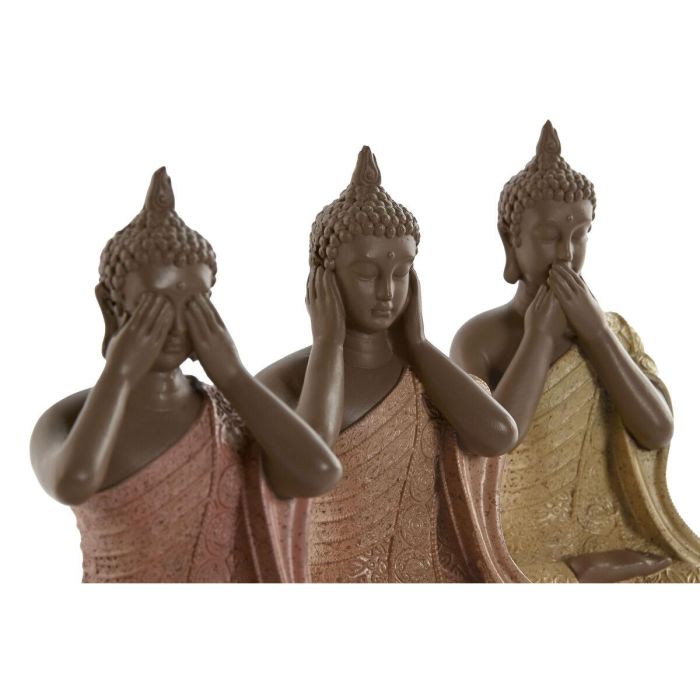 Figura Oriental DKD Home Decor Coral Lima 6 x 13 x 9 cm (3 Unidades) 2