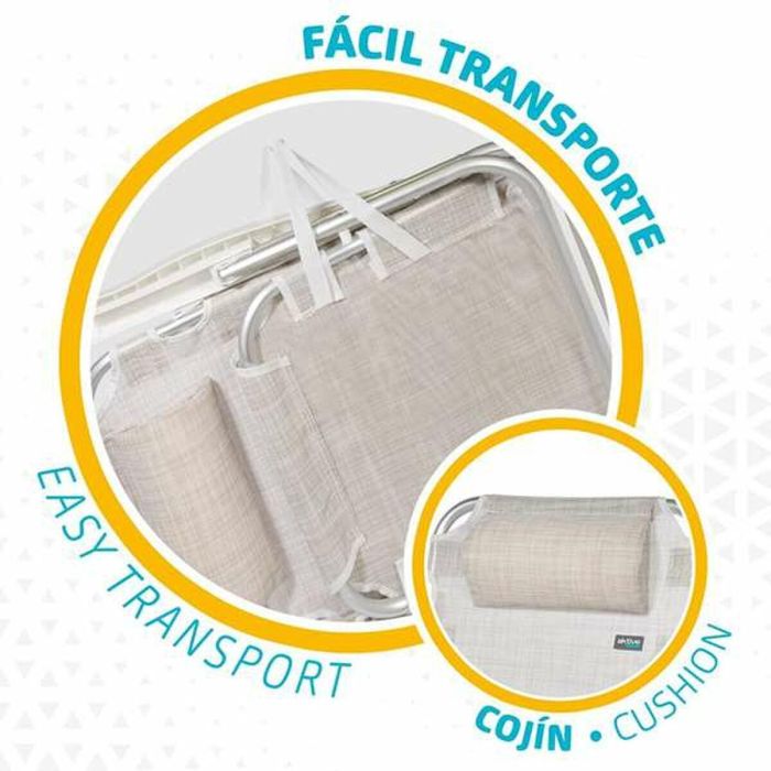 Silla playa aluminio plegable 5 posiciones 48x46x84 cm con cojin mas asa. 4 Silla playa aluminio plegable 5 posiciones 48x46x84 cm con cojin mas asa. 4