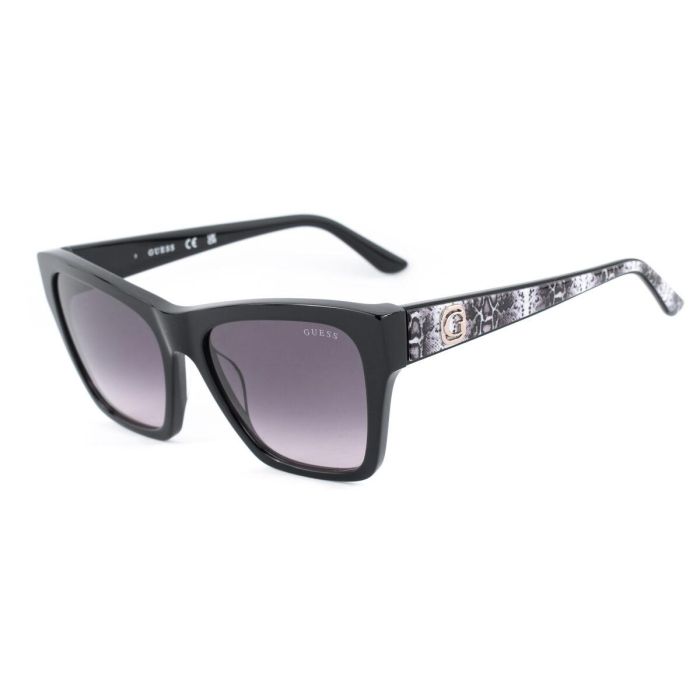 Guess GU00113 01B Gafas de Sol Cuadradas para Mujer Montura de Plástico Negra Brillante Cristal Gris Humo Degradado 55mm 8