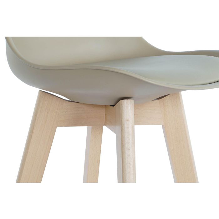 DKD Home Decor Taburete Scandi Beige Haya y PU Altura Asiento 75 cm, 109x48.5x55 cm 5