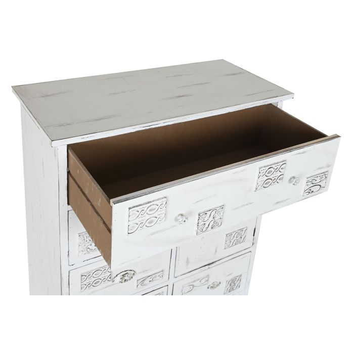 DKD Home Decor Cajonera Romántica de Madera Blanca con 5 Cajones y 1 Puerta (38 cm Fondo x 78 cm Ancho x 102 cm Alto) 5 DKD Home Decor Cajonera Romántica de Madera Blanca con 5 Cajones y 1 Puerta (38 cm Fondo x 78 cm Ancho x 102 cm Alto) 5