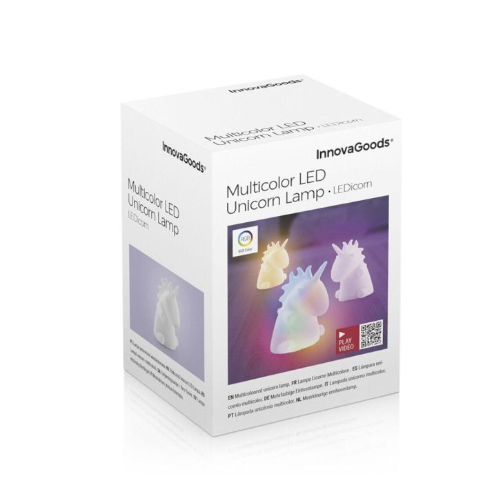 Lámpara Unicornio Multicolor LEDicorn InnovaGoods 1 Lámpara Unicornio Multicolor LEDicorn InnovaGoods 1