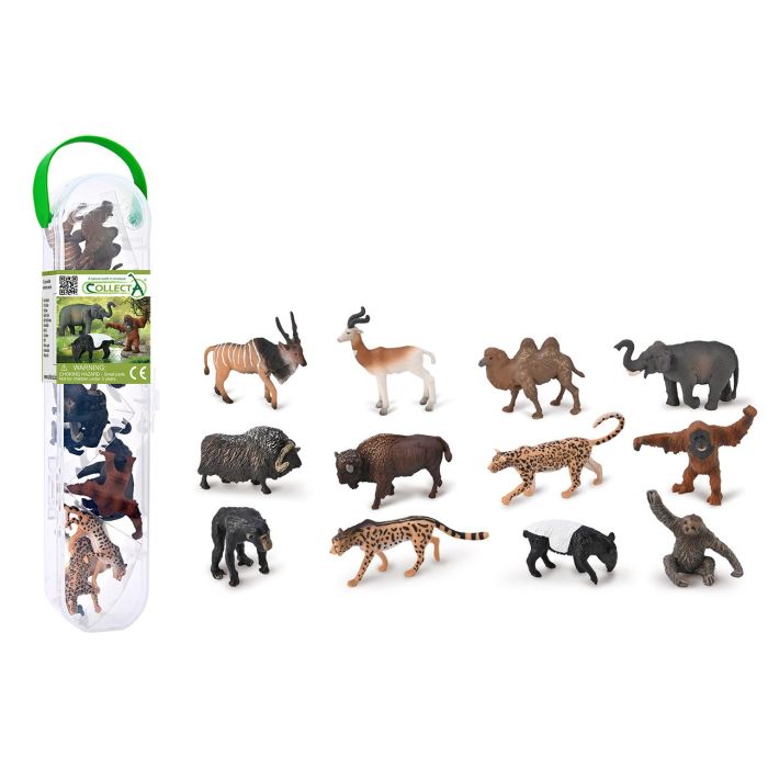 Collecta A1212-C Tubo Mini Animales Salvajes Coleccionables 12 Unidades Juguete para Niños +3 años