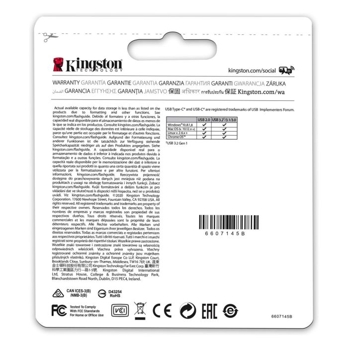 Kingston DataTraveler microDuo 3C DTDUO3CG3/64GB Pendrive 64GB USB3.2 Type-C Type-A 200MB/s