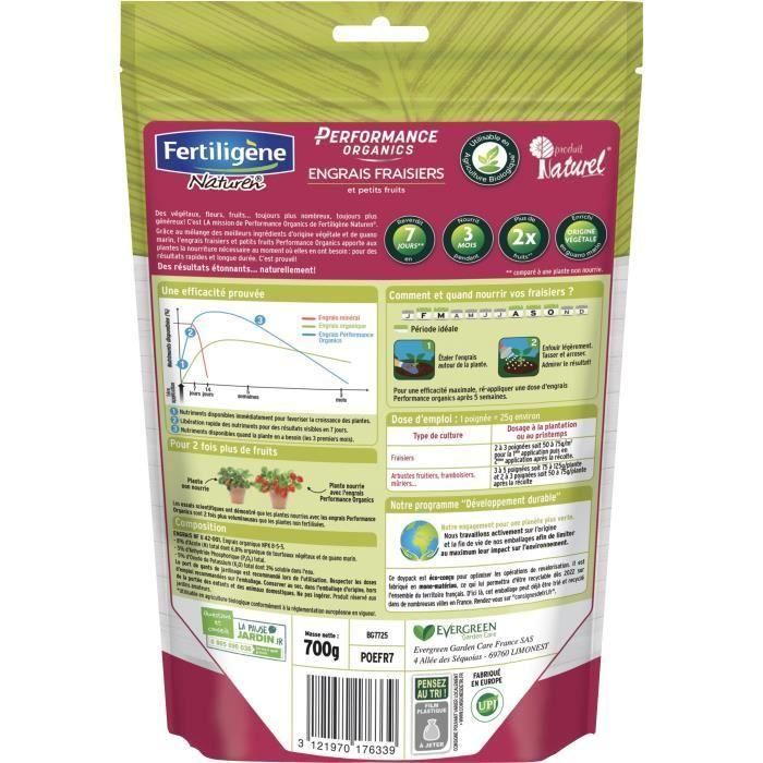 Fertiligene NAT3121970176339 Fertilizante orgánico Performance para fresas y frutos pequeños - 700 g 1