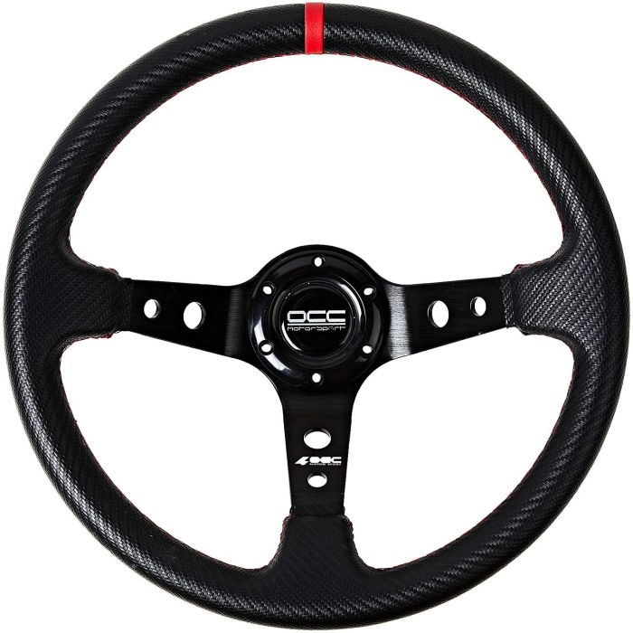 Occ Motorsport OCCVOL011 Volante Desplazado Track Vinilo Carbon Look Brazos Aluminio Negro 350mm Antideslizante Universal Racing Occ Motorsport OCCVOL011 Volante Desplazado Track Vinilo Carbon Look Brazos Aluminio Negro 350mm Antideslizante Universal Racing