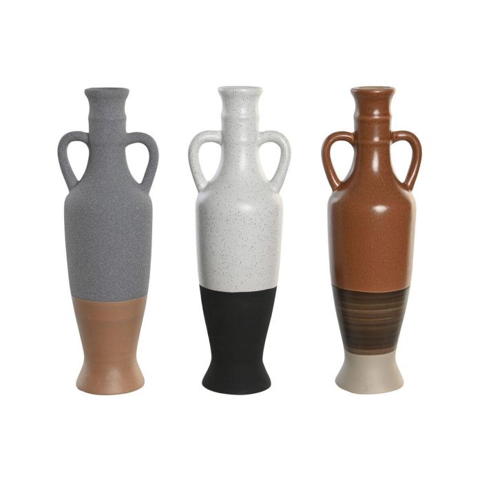 Jarron Boho DKD Home Decor Gris Terracota 9 x 29 x 9.6 cm (3 Unidades) Jarron Boho DKD Home Decor Gris Terracota 9 x 29 x 9.6 cm (3 Unidades)