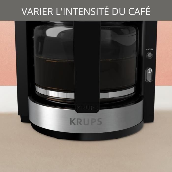 KRUPS KM321010 Pro Aroma Plus Cafetera de filtro eléctrica, 1,25 L o 15 tazas, Cafetera, Negro y acero inoxidable 3