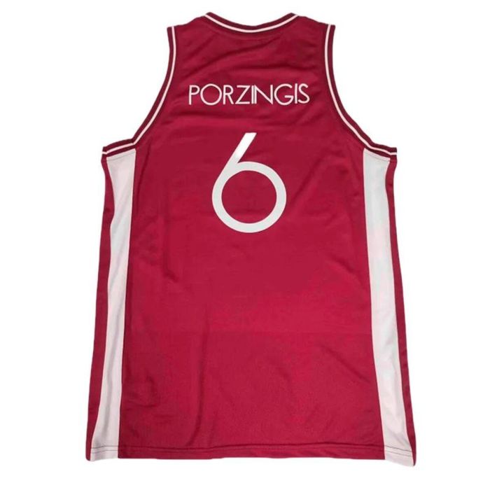 Camiseta de baloncesto Peak Latvija 6 - Porzingis Blanco Marrón XL 1