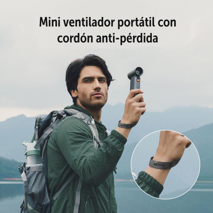 Jisulife Ventilador Portátil Fan Ultra Recargable 9000mAh, 100 Velocidades, 19m/s, Silencioso 50dB, Carga Rápida, Gris 2 Jisulife Ventilador Portátil Fan Ultra Recargable 9000mAh, 100 Velocidades, 19m/s, Silencioso 50dB, Carga Rápida, Gris 2