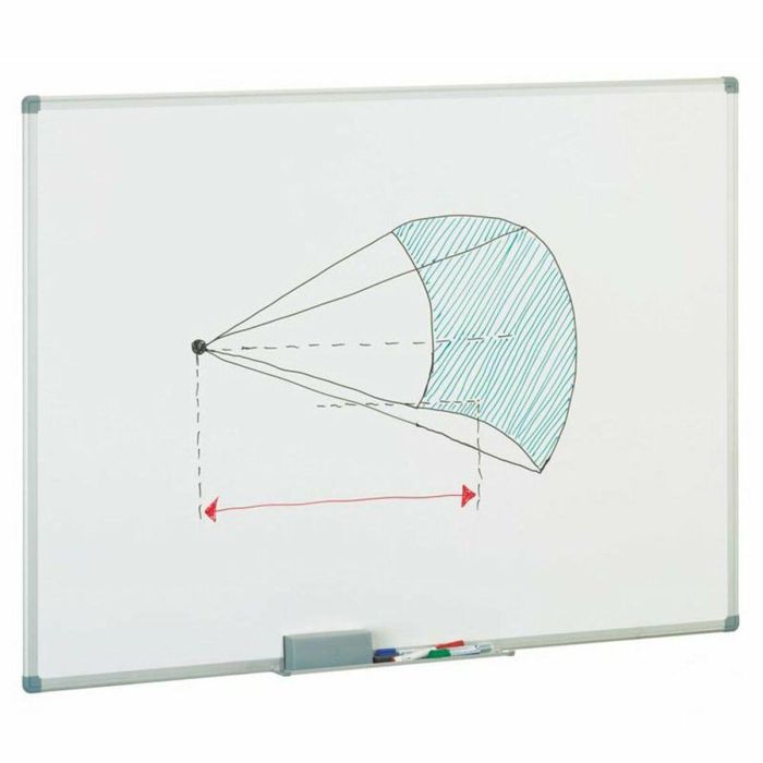 Faibo Pizarra Blanca Melaminada Marco de Aluminio con Cajetín 100x150 cm