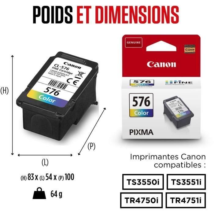 CANON CARTUCHO COLOR CL576 CMY: PIXMA TS3550I 3551I TR4750I TR4751I 4 CANON CARTUCHO COLOR CL576 CMY: PIXMA TS3550I 3551I TR4750I TR4751I 4