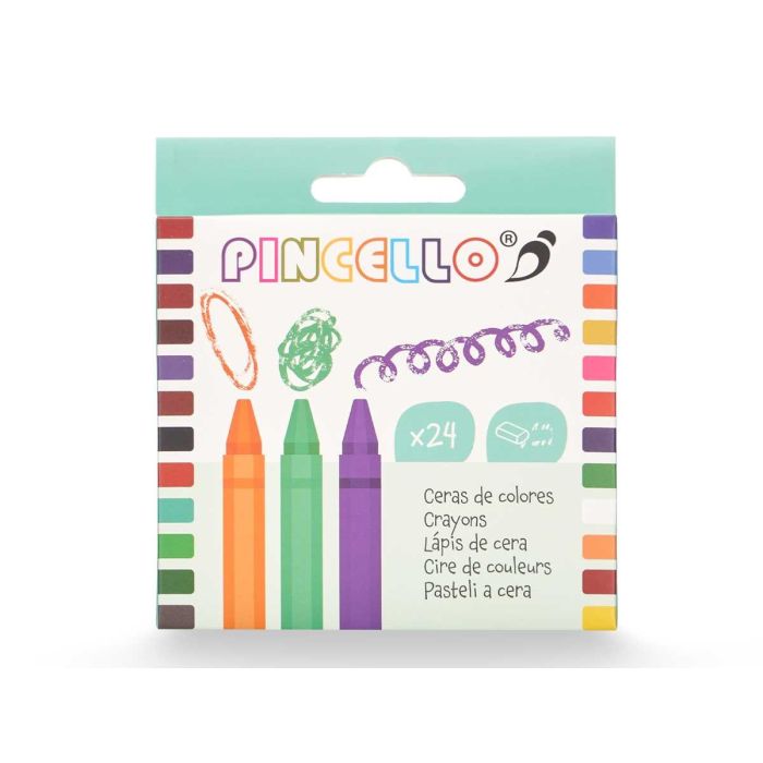 Cera Crayon 24 colores surtidos - Pincello - 10x11x1.5 cm (72 Unidades) 1 Cera Crayon 24 colores surtidos - Pincello - 10x11x1.5 cm (72 Unidades) 1