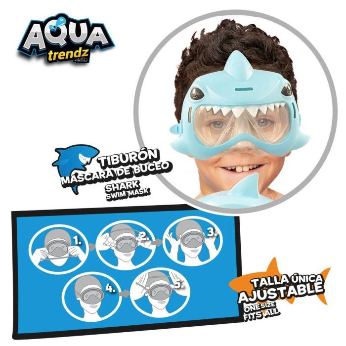 Set de pistola de agua y máscara de buceo Eolo Tiburón 18 x 15 x 8,5 cm (4 Unidades) 1