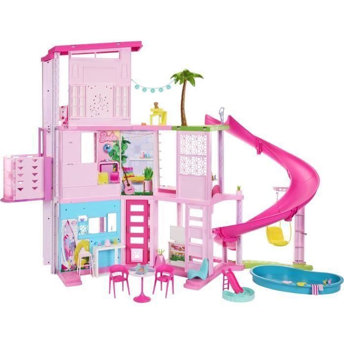 Barbie HMX10 Casa de Muñecas Dreamhouse con Tobogán Espiral de 3 Niveles, 10 Habitaciones y 75+ Accesorios para Niños +3 Años 1 Barbie HMX10 Casa de Muñecas Dreamhouse con Tobogán Espiral de 3 Niveles, 10 Habitaciones y 75+ Accesorios para Niños +3 Años 1